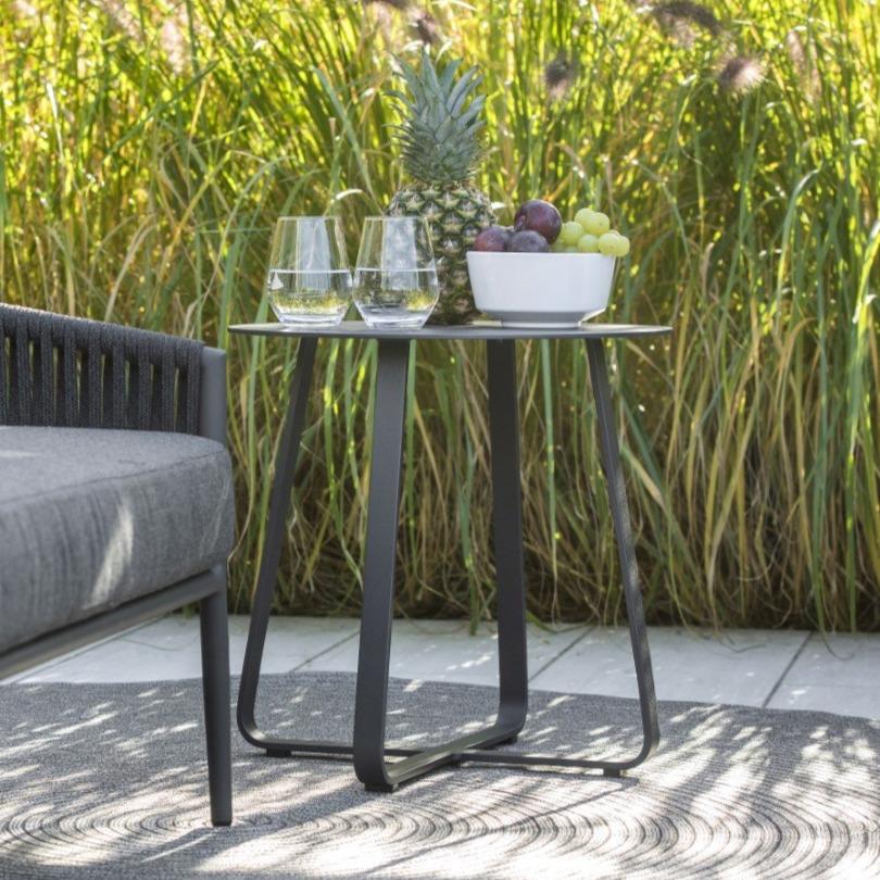 Elko koffietafel in antraciet aluminium Ø 60cm