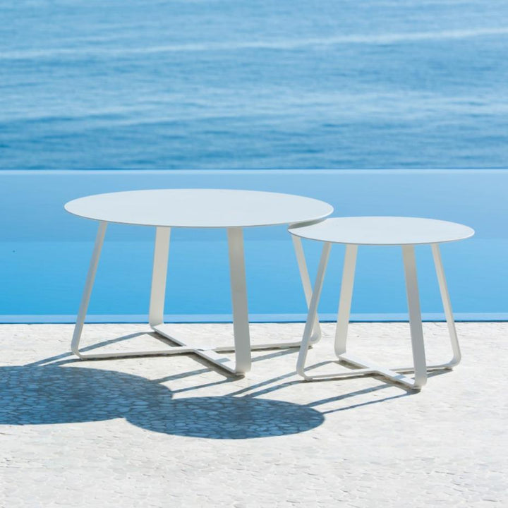 Elko coffee table in wit aluminium Ø 90cm