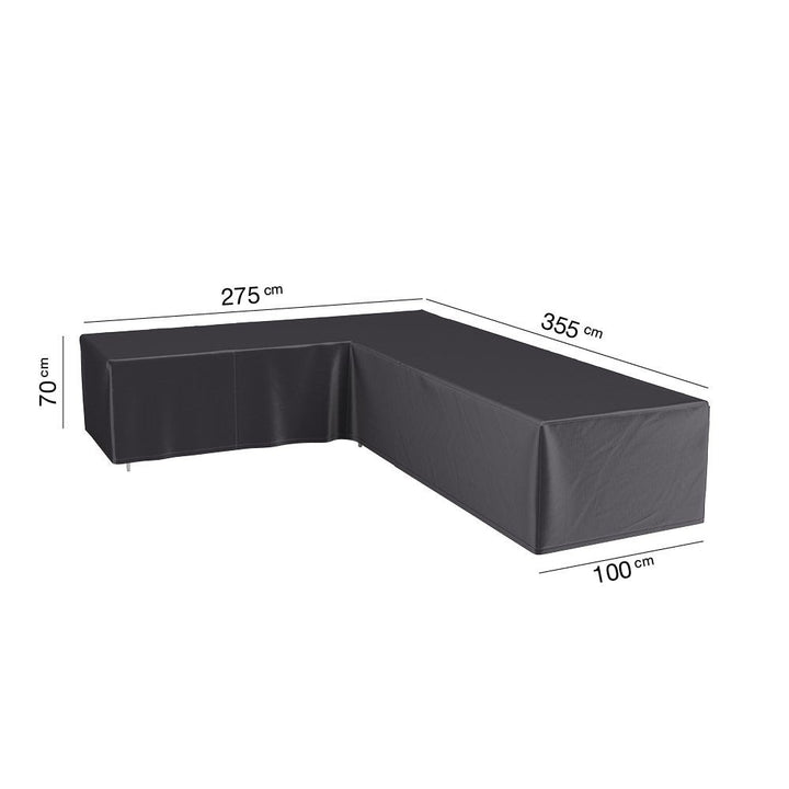 Housse de salon de jardin en L 355x275x100x70 Gauche