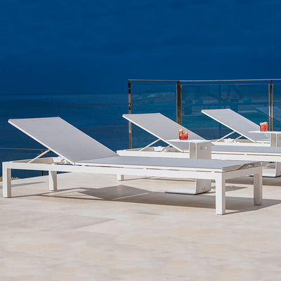 Chaise longue Cadzand Blanc | Gris clair