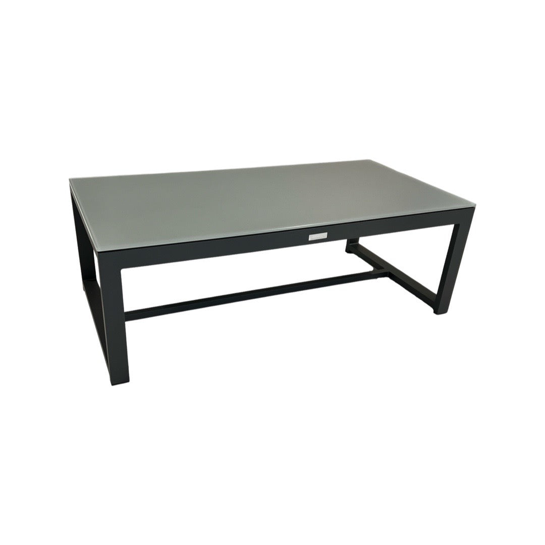 Prado lounge table charcoal matt / gray glass 