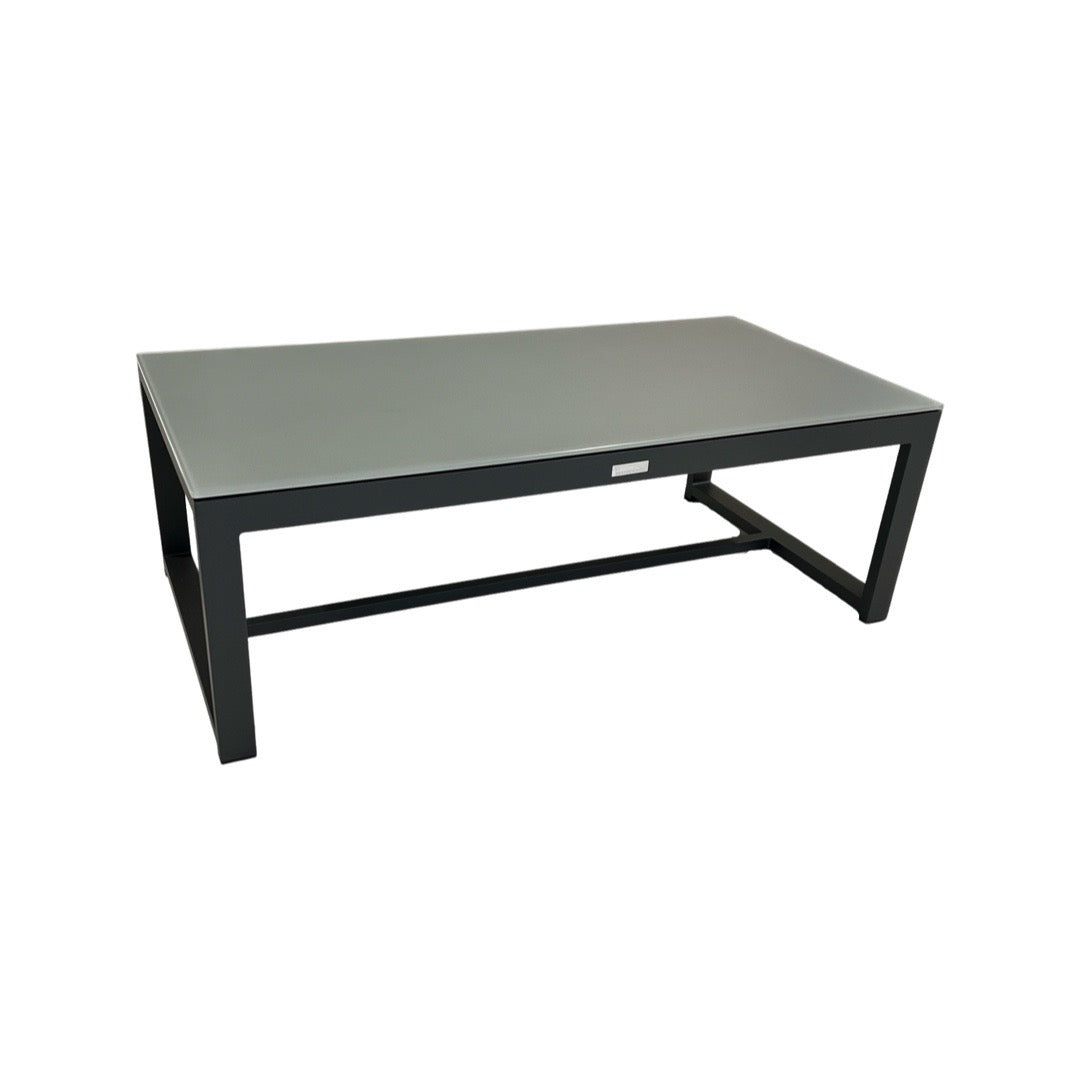 Prado loungetafel charcoal mat / grijs glas