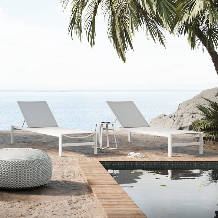 Mauritius Lounger White | Light grey