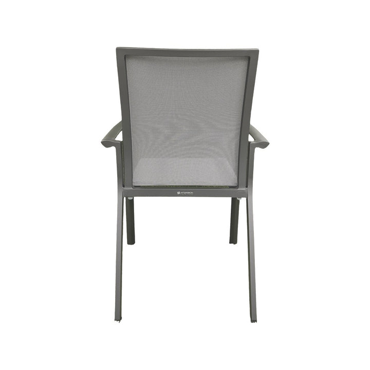 Sevilla chaise de jardin empilable en antracite aluminium et textilène gris argenté
