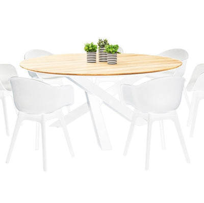 Table Xianx Ø175cm | Siège baquet Mona blanc