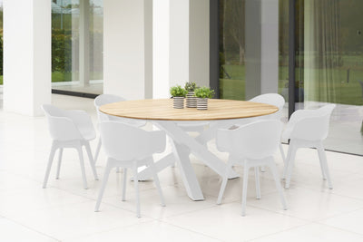 Table Xianx Ø175cm | Siège baquet Mona blanc