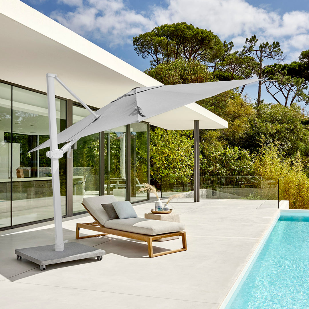 Antego parasol 300x300 sunbrella White / Stone