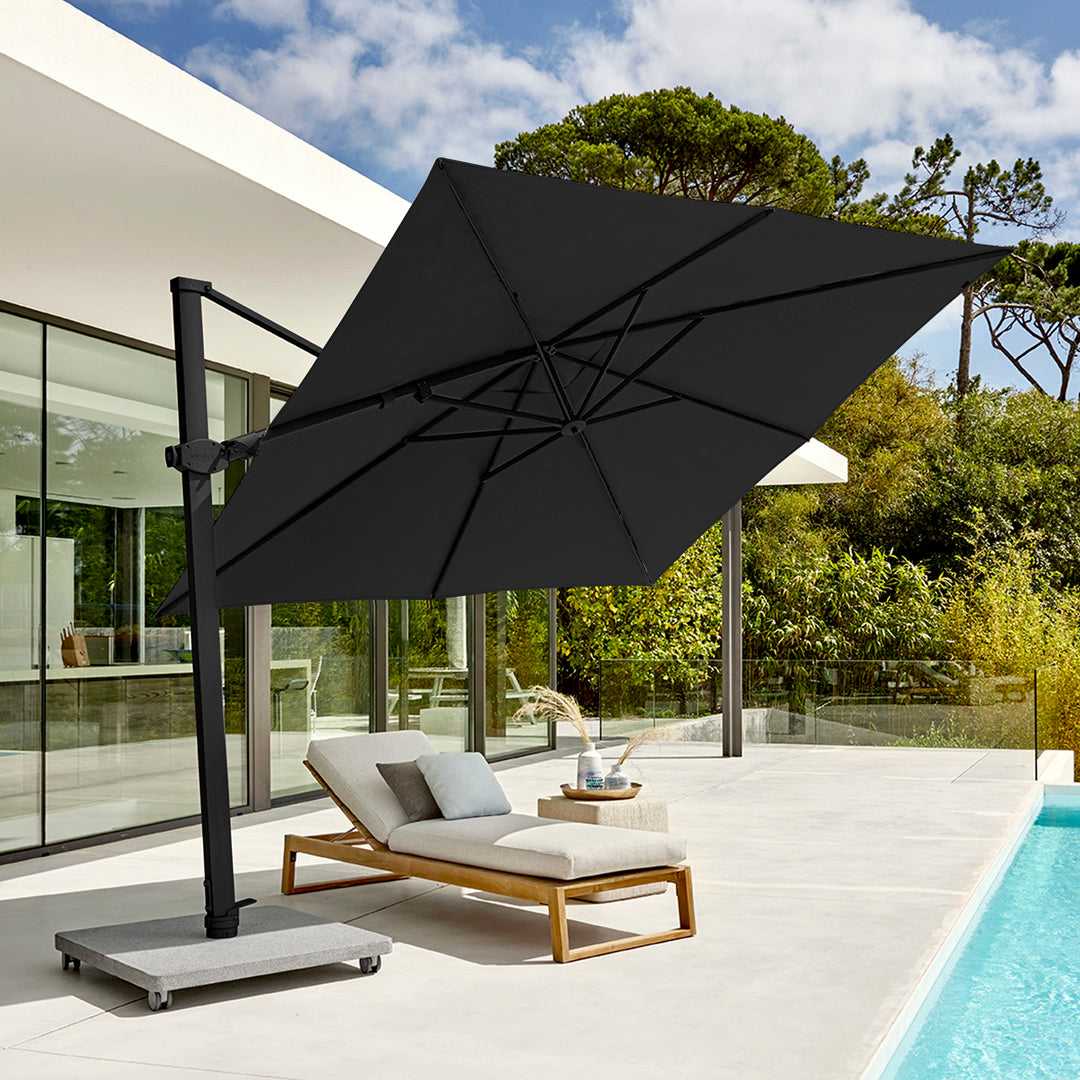 Antego parasol 300x300 sunbrella Black / Solid black