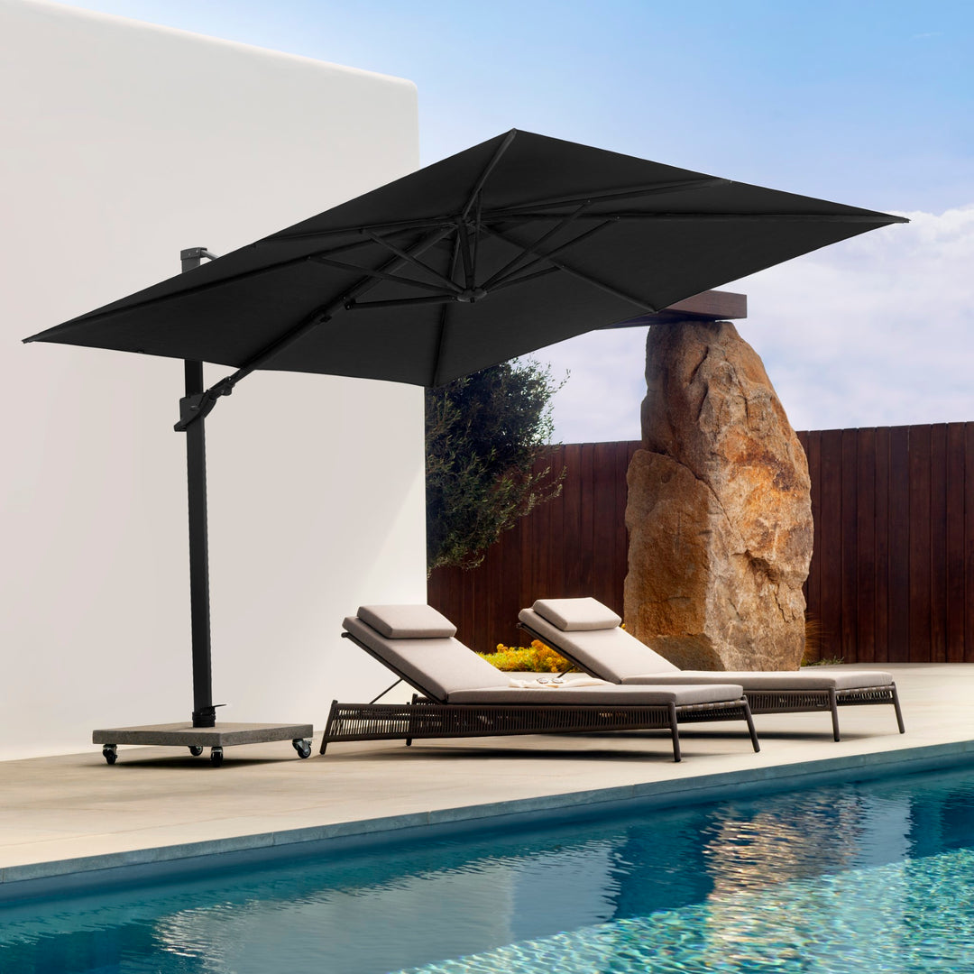 Azore Floating Parasol 300x300 parasol+base+cover Acrylic Black/Black 