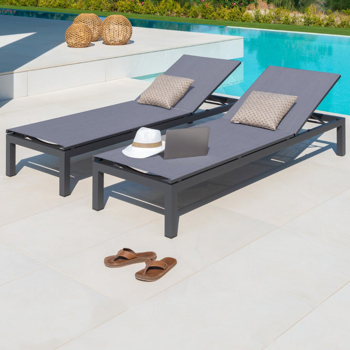 Cadzand Lounger Charcoal | Gris argenté