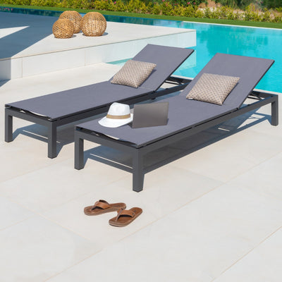 Cadzand Lounger Charcoal | Silver grey