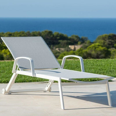 Hydra Lounger met armleuning White | Light grey - Jarderi