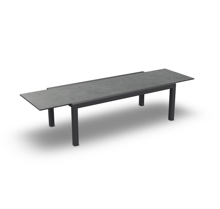 Livorno tafel 220-330x105 charcoal mat ash grey