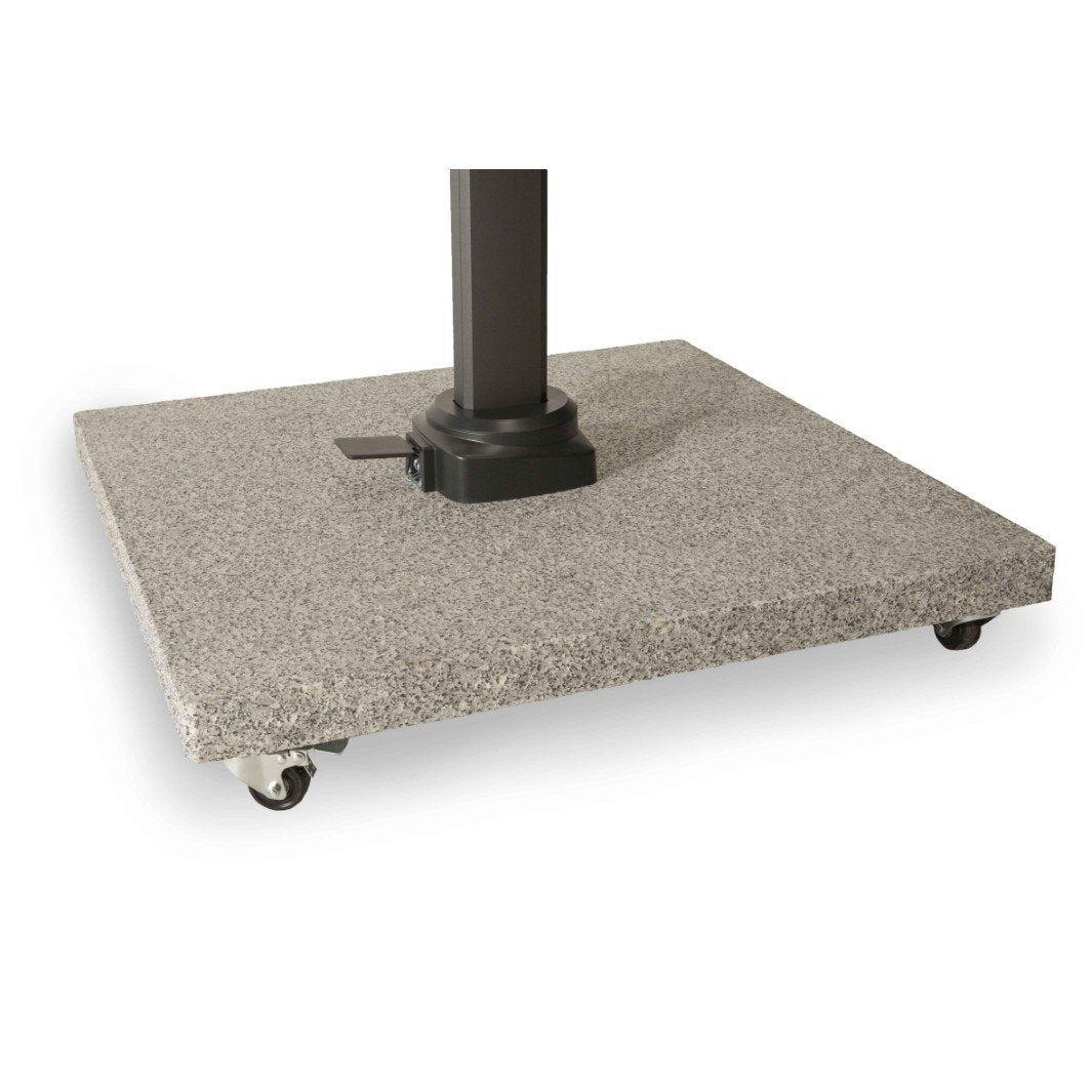 Valencia Zweefparasol 300x300 Parasol+voet+hoes | blanc/gris clair