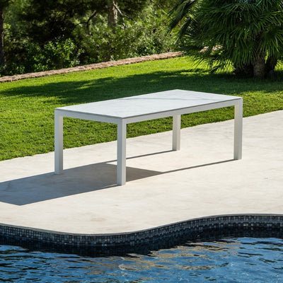 Table de jardin Danli blanc mat 280x100
