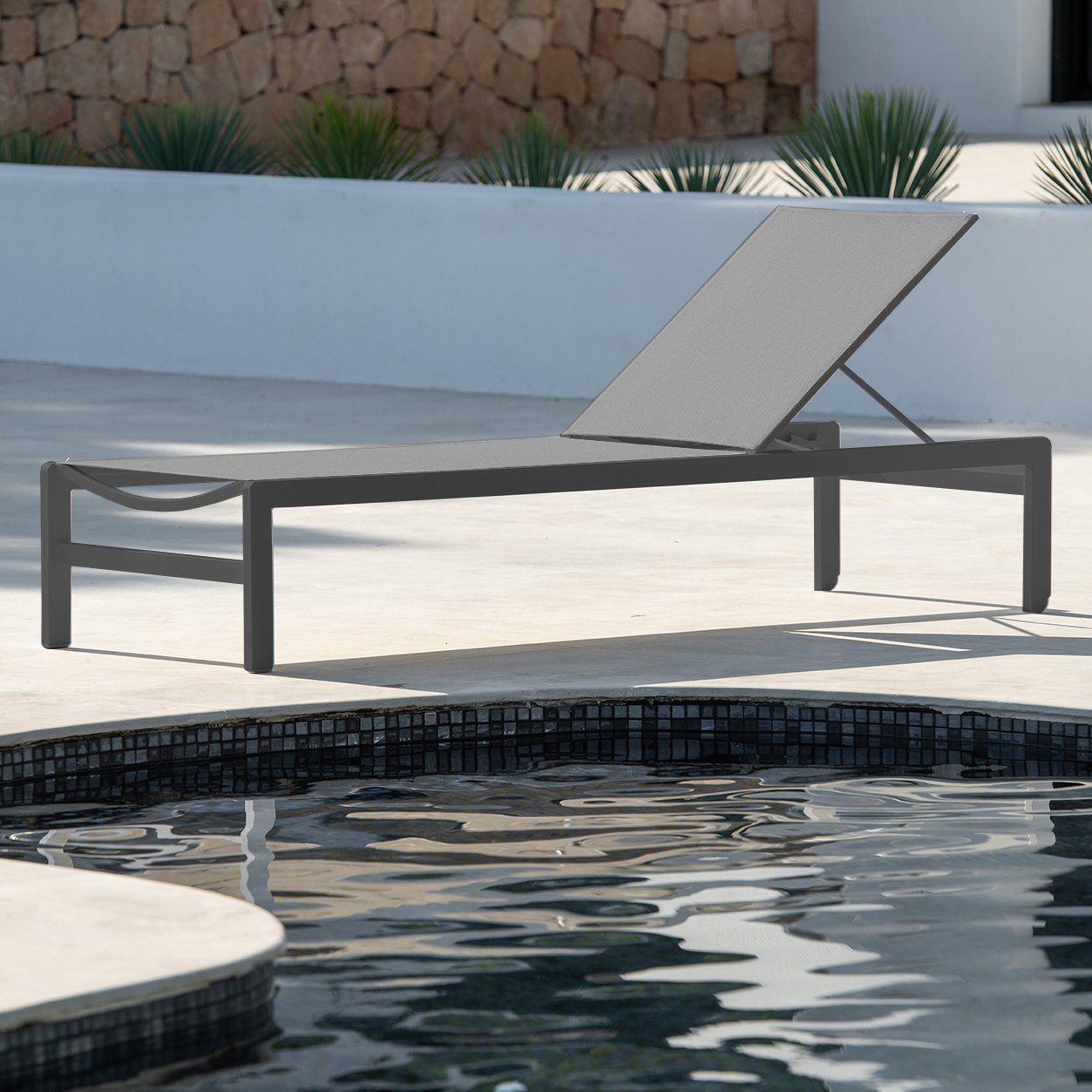 Sylth Lounger Charcoal | Silver grey - Jarderi