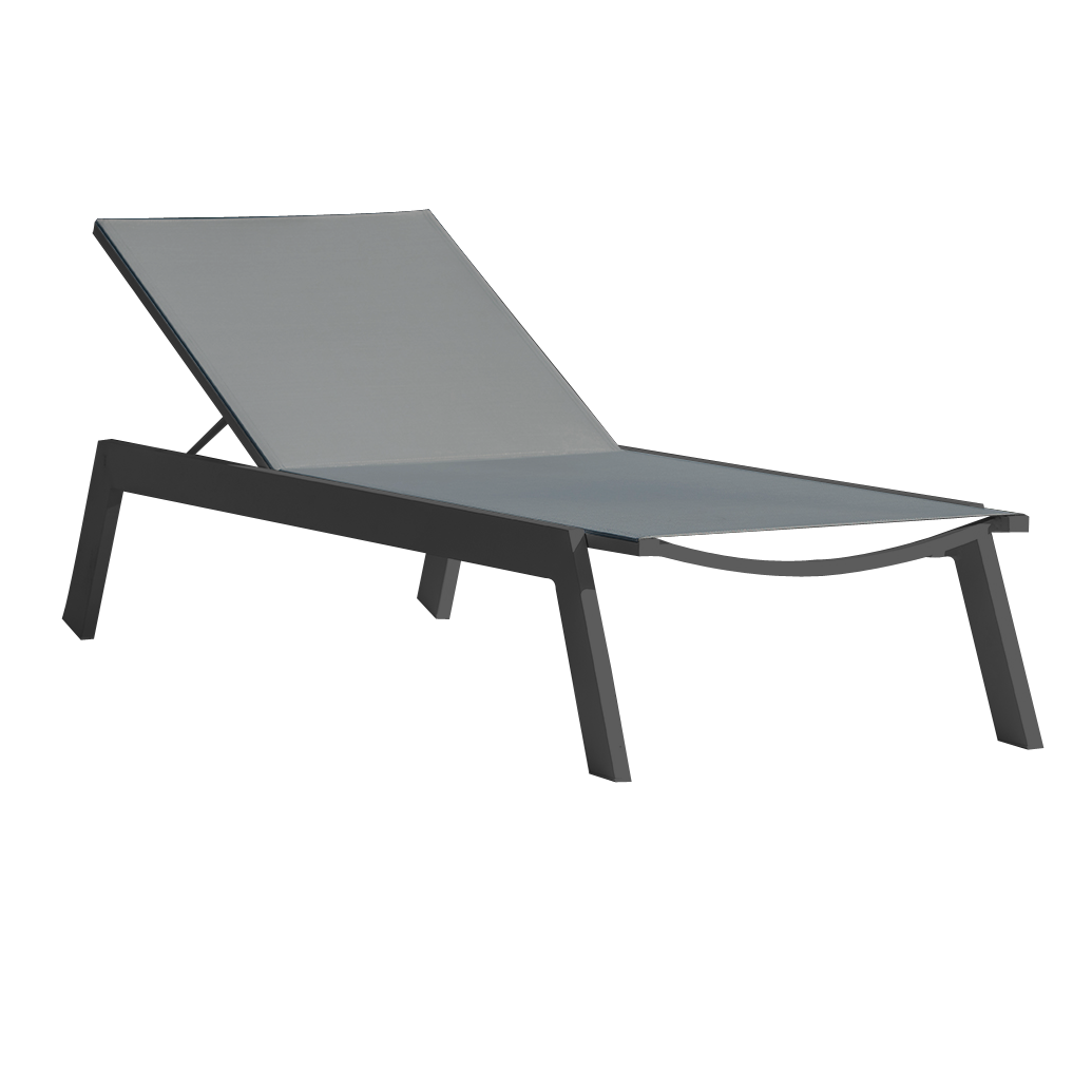 Vigo Chaise Longue Charbon | Gris Argenté