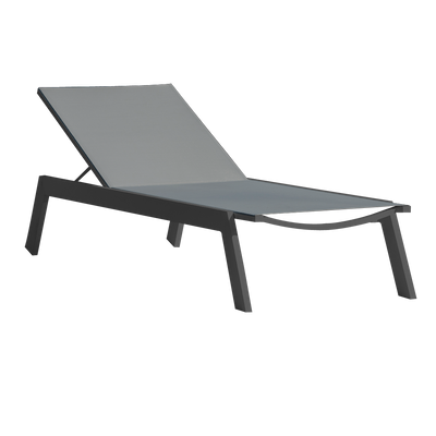 Vigo Chaise Longue Charbon | Gris Argenté